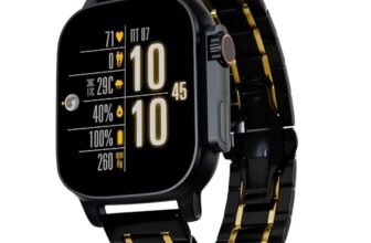 Vibez by Lifelong Premium Luxury New Launch Smart Watch for Men – 60 Day Battery 950mAH – 2.02 Ultra HD Display & 900 NITS Men’s Smartwatch – Stainless Steel Dial & BT Calling (Pacific,Black)