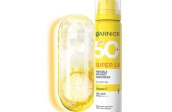 Garnier SuperUV Invisible Air Mist Sunscreen SPF50 PA++++ UVA/B for Broad Spectrum | Application over Makeup Sunscreen Spray | No White Cast | For All Skin Types | Lightweight | For Men & Women 75ml