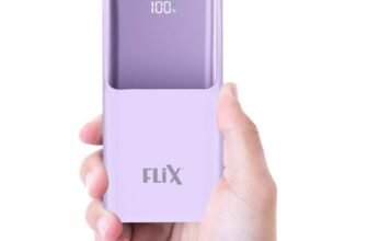 FLiX (Beetel) UltraCharge P115 10000mAh 22.5W QC Power Delivery PPS Power Bank, Tripple Output, Dual Input Type C & B, Percentage LED Indicator, Compatible iPhone, Samsung, Google (XPB-P115)(Purple)