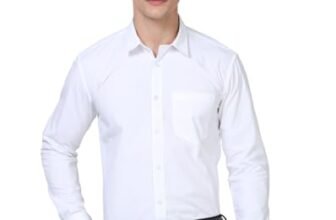 Scott International Shirt for Men | Solid Full Sleeves Wrinkle Free Mens Shirts | Cotton Formal Shirts for Men Regular Fit | Stylish Mens Shirt | Plain Shirts for Mens White
