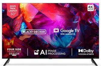 BLACK+DECKER 126 cm (50 inches) A1 Series 4K Ultra HD LED Smart Google TV BXTVGU50UD2875ATIN (Black)