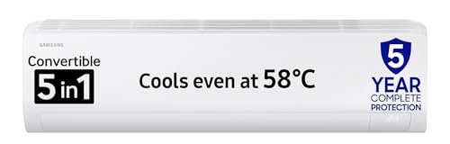 Samsung 1 Ton 3 Star Digital Inverter Split AC (Faster & Powerful Cooling even at 58 Degree C, 100% Copper, 5 year comprehensive warranty, 5 Step Convertible, AR50F12D0LHNNA, White)