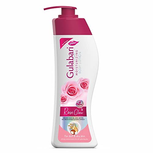 Dabur Gulabari Moisturizing Body Lotion – 400ml For Dry & Dull Skin, Made with 100% Organic Rose Oil, Dermatologically Tested and Paraben Free