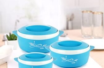 CELLO Sapphire Insulated Inner Steel Casserole Set of 3, Blue (500ml, 1000ml, 1500ml) | Hot Box for Kitchen | Hot Pot | Chapati Box | Locks in The Cold & Heat for Long | Serving Bowl with Lid |