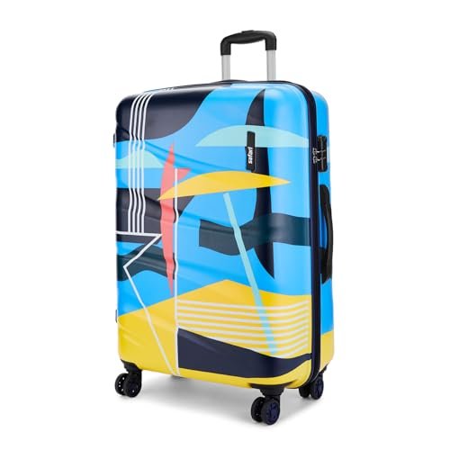 Safari Quantum 8 Wheels 77cm Large Size Trolley Bag, Hard Case Polycarbonate, 360 Degree Wheeling Check-in Luggage, Suitcase for Travel, Trolley Bags for Travel, Printed