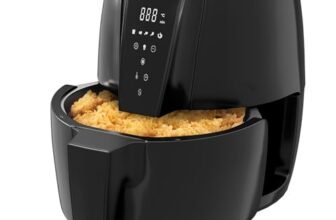 Lifelong Air Fryer | 1 Year Warranty | 1350W, 4.2L, Air Fryer for Home, Digital Air-Fryer with 6 Presets, Hot Air Circulation, Temperature & Timer Control, Up to 90% Less Oil Usage (LLHFD439, Black)