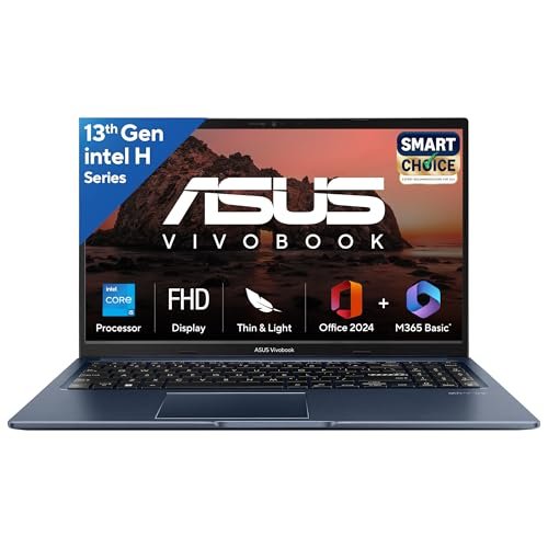 ASUS Vivobook 15, Smartchoice,Intel Core i5 13th Gen 13420H,16GB RAM, 512GB SSD, FHD 15.6″,Windows 11, Office Home 2024, Quiet Blue, 1.70 kg, X1502VA-BQ836WS,Intel UHD iGPU, M365 Basic (1Year)* Laptop