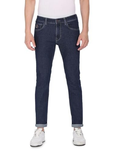 U.S. POLO ASSN. Men's Brandon Slim Tapered Fit Mid Rise Jeans (UDJENO0823_Blue – Light Washed_30)