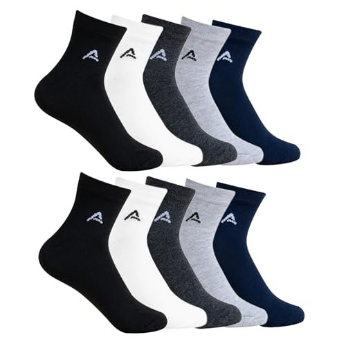 AMAREE Premium Soft & Comfortable Socks – Breathable, Durable & Everyday Wearr – Free Size Multicolor (Pack Of – 10)