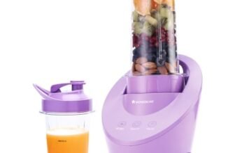 Wonderchef Magneto Blender | Smoothie & Juice Maker | World’s Safest with Magnetic Induction Tech | Variable Speed | Automatic with 60-sec auto-stop | Portable with Sipper Jar | Purple|2-Year Warranty