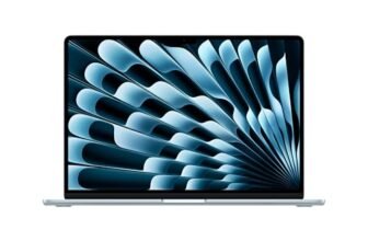 Apple 2025 MacBook Air (15-inch, Apple M4 chip with 10-core CPU and 10-core GPU, 24GB Unified Memory, 512GB) – Sky Blue