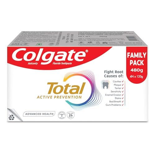 Colgate Total Advanced Health Anti-germ Toothpaste, 480g, Tooth Paste with 12-Hour Anti-Germ Protection, Whole Mouth Health (Combo Pack Offer)
