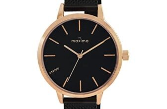 Maxima Stainless Steel Attivo Collection Analog Black Dial Women Watch-O-66630Cmlt, Black Band