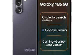 Samsung Galaxy M36 5G (Velvet Black, 6 GB RAM, 128 GB Storage)| Circle to Search| Google Gemini| Corning Gorilla Glass Victus+| 7.7mm Slim| AI Enhanced 50 MP OIS Triple Camera| Unmatched Nightography