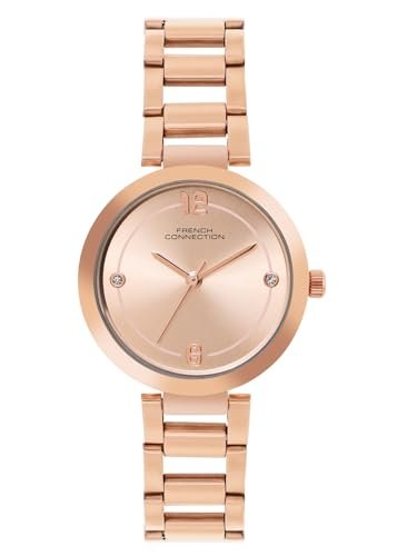 French Connection Sunray Rose Gold Dial Round Analog Watch for Women – FCN01B