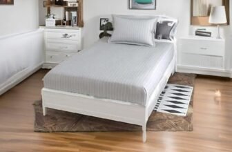 Cool Dealzz Industries Single Bedsheet with 1 Pillow Covers|Cotton Material & Satin Stripes|Size 60×90 inch (Grey), 144 TC