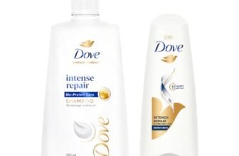 Dove Intense Repair Shampoo 650ml & Dove Intense Repair Conditioner 175ml, Combo | Enriched With Keratin Actives to Smoothen Dry and Frizzy Hair – Deep Conditions Damaged Hair for Men & Women