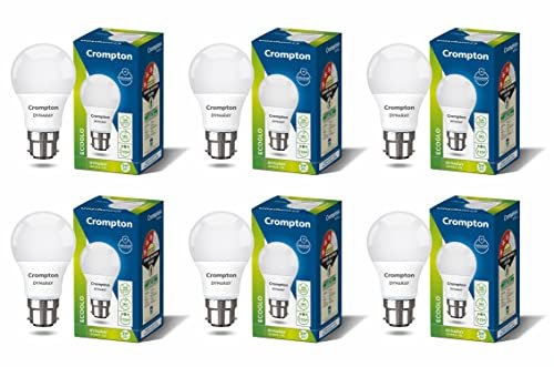 Crompton Dyna Ray 5W Round B22 LED Cool Day Light Pack of 6