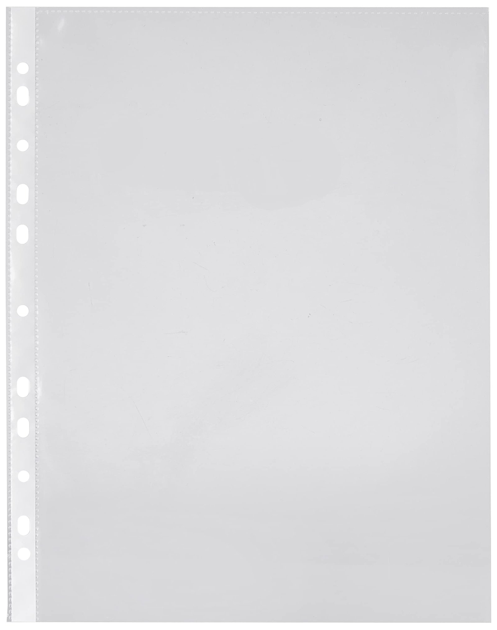 Amazon Brand – Solimo Transparent Document Sleeves, Leaf Sheet Clear Certificates/Waterproof Sheet Protectors 11 Holes Punched Ring Files (A4 Size) (150 Micron, A4)