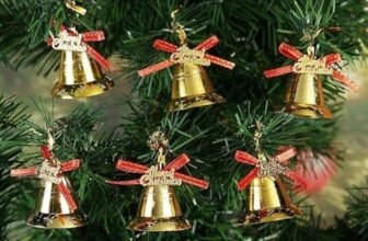 CraftVatika Christmas Tree Decoration Items, Golden Jingle Bell for Christmas Tree Set of 4 Hanging Ornaments Items, Xmas Tree Decoration Items, Christmas Party Supplies, (1 Packet)