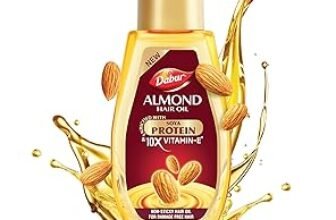 Dabur Almond Hair Oil – 500ml | Provides Damage Protection | Non Sticky Formula | For Soft & Shiny Hair | With Almonds, Keratin Protein, Soya Protein & 10X Vitamin E