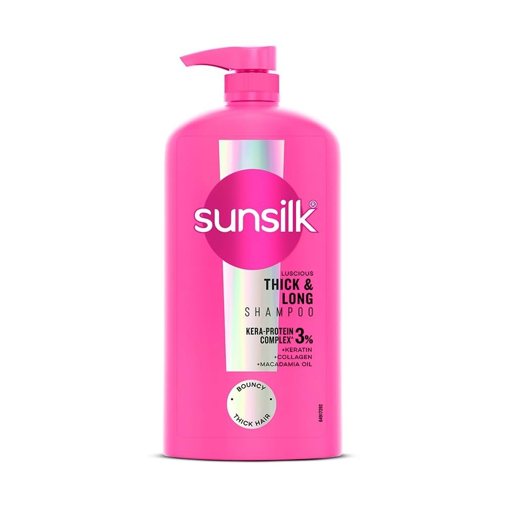 Sunsilk Luscious Thick & Long Shampoo 1L || with 3% KERA-PROTEIN COMPLEX for Thicker, Fuller & Bouncier Hair