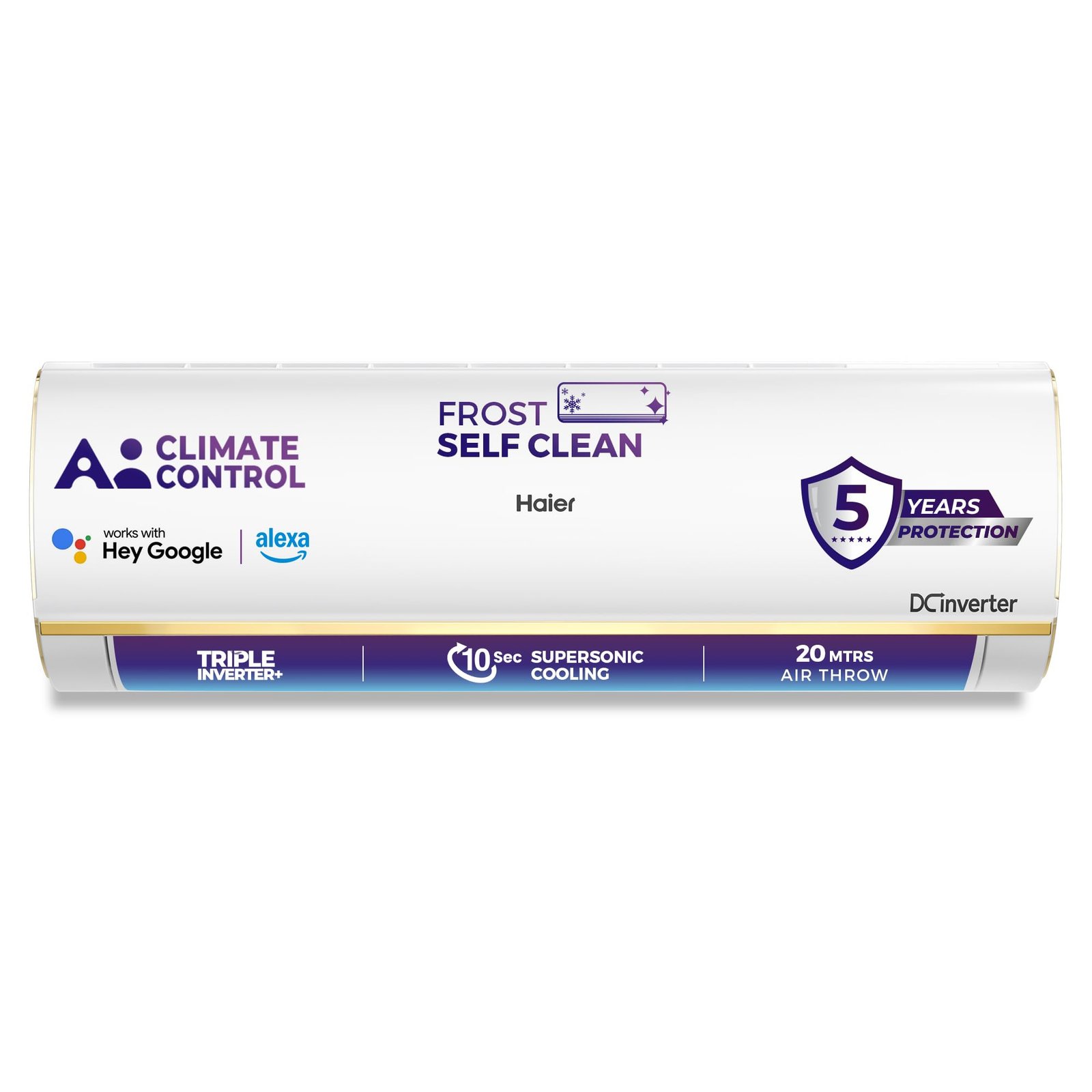 Haier 1.5 Ton 4 Star AI Climate Control Smart Split AC (5250 Watts, Copper, Wi-Fi, 4-Way Swing, Triple Inverter, 7 in 1, Frost Self Clean, HD Filter, Cools at 60°C – HSU18K-PYAIR4BN-INV, White)