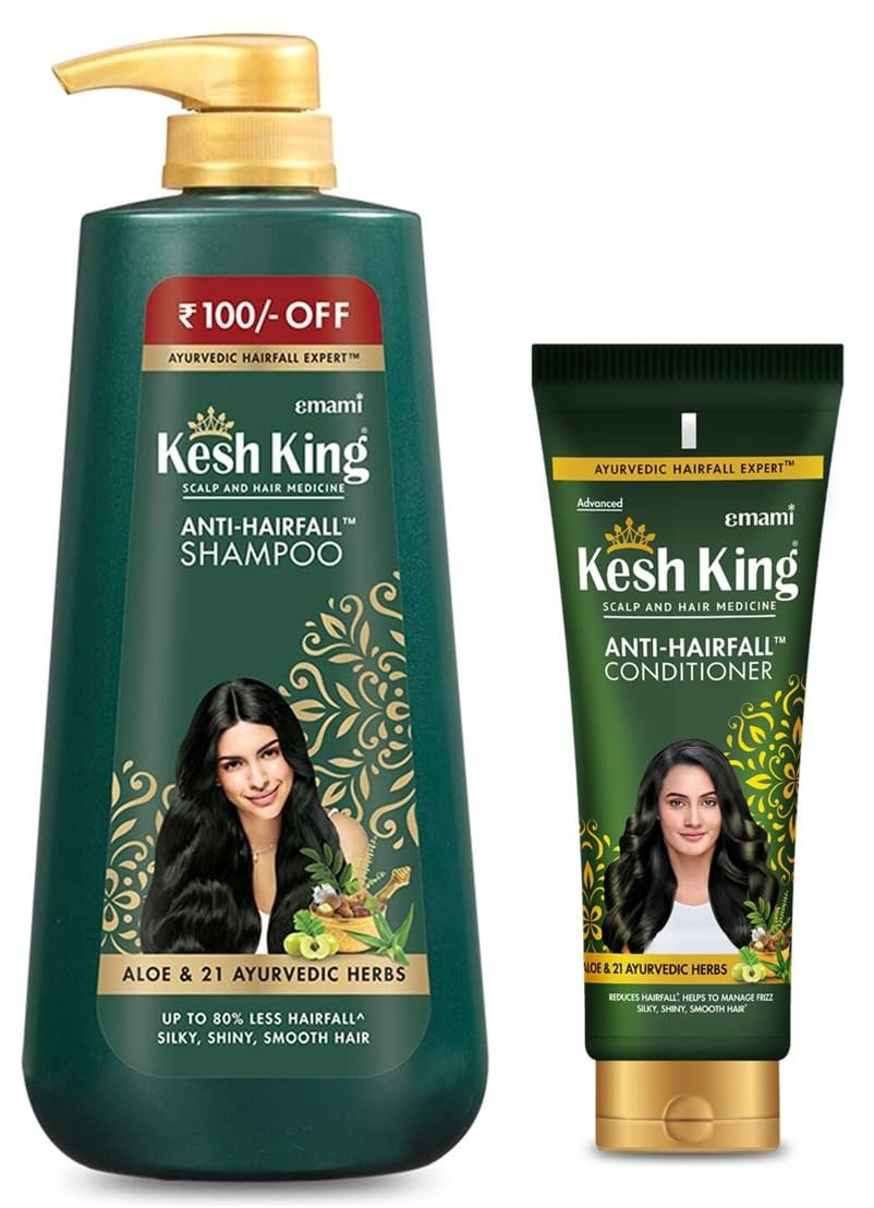 Kesh King Scalp and Hair Medicine Anti-Hairfall Shampoo, 600 ml & Kesh King Scalp and Hair Medicine Anti-Hairfall Conditioner, 200 ml