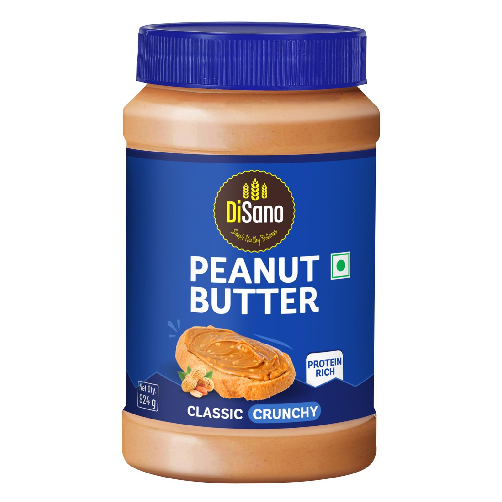 DiSano Peanut Butter, Crunchy, Classic, 25% Protein with Vitamins & Minerals, 924 grams