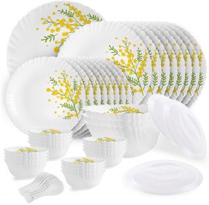 cello Pack of 47 Opalware Dazzle Series Girasol Crockery Set | Dishwasher Safe | Light-Weight Dinner Set Price in India – Buy cello Pack of 47 Opalware Dazzle Series Girasol Crockery Set | Dishwasher Safe | Light-Weight Dinner Set online at Flipkart.com