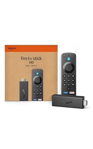 Amazon Fire TV Stick HD, Alexa Voice Remote with TV power & volume controls, full HD streaming device