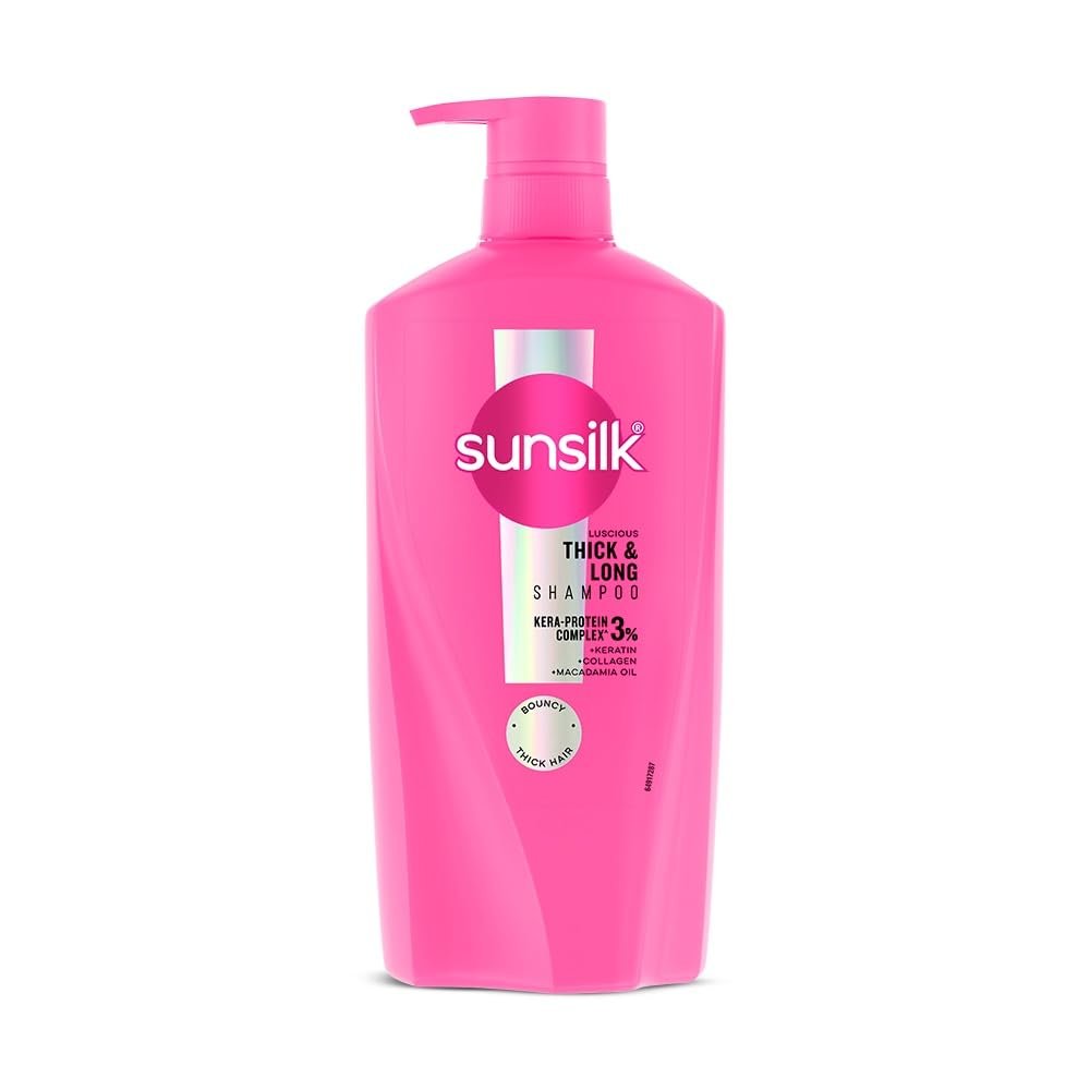 Sunsilk Luscious Thick & Long Shampoo 650 ml || with 3% KERA-PROTEIN COMPLEX – for Thicker, Bouncier Hair