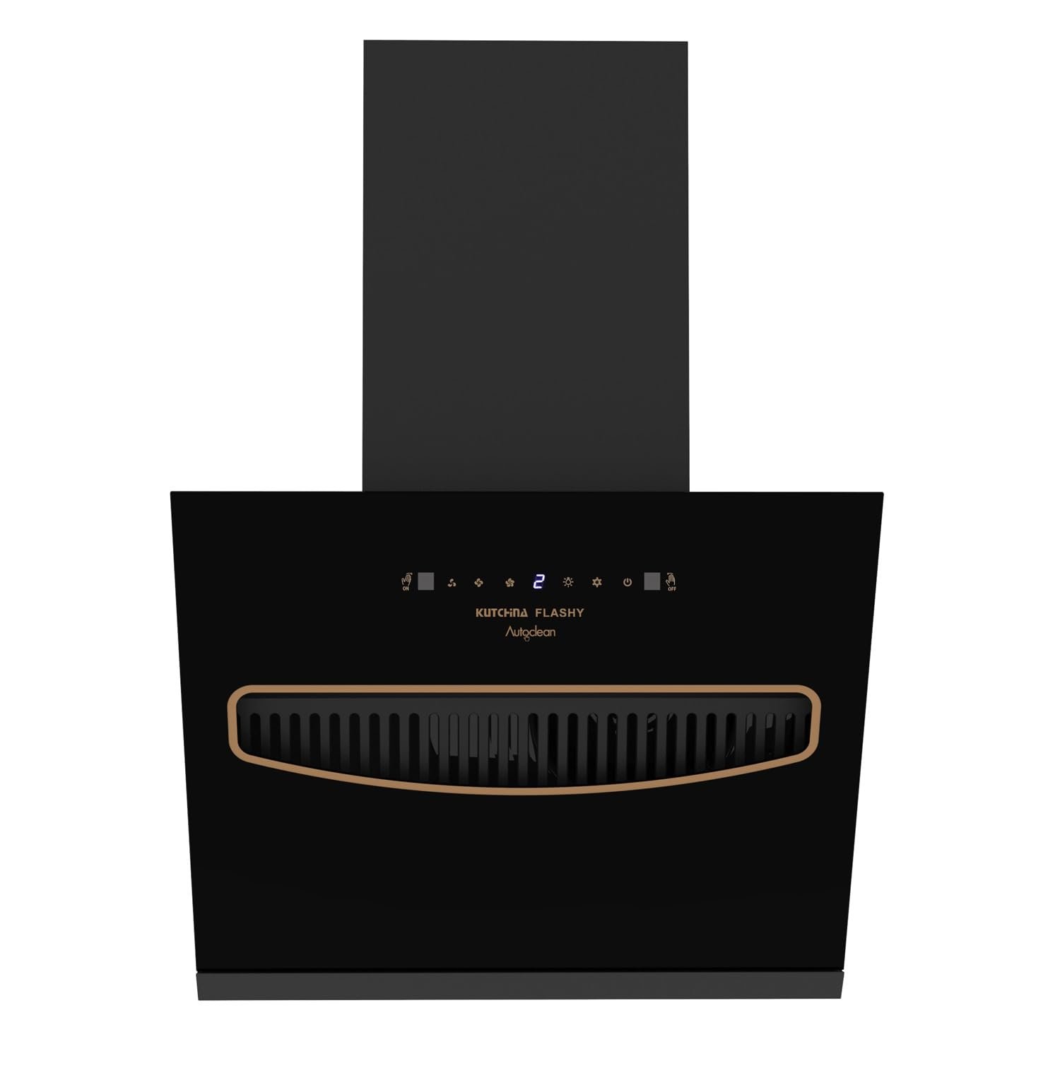 Kutchina Flashy 60 Angular Chimney for Kitchen | 3rd Gen Dry Autoclean Slant Chimney | 1250 m³/hr Suction | Touch Control + Wave Sensor | Oil Collector | Warranty 1Yr on Product, 9Yrs on Motor