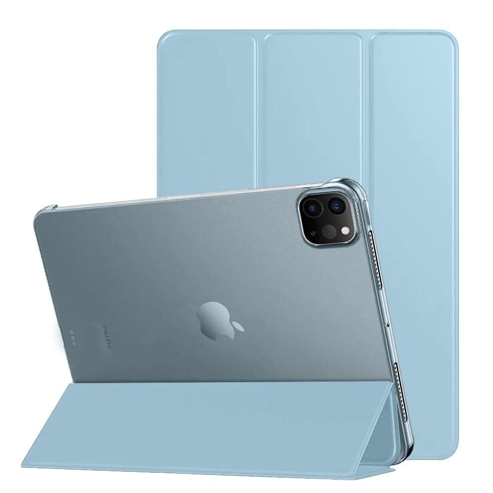 Amazon Basics Smart Trifold Hard Matte Back Flip Stand Case Cover for iPad Pro 4th/3rd/2nd Gen (11 inch) | Support 2nd Gen Apple Pencil Charging (Sky Blue)