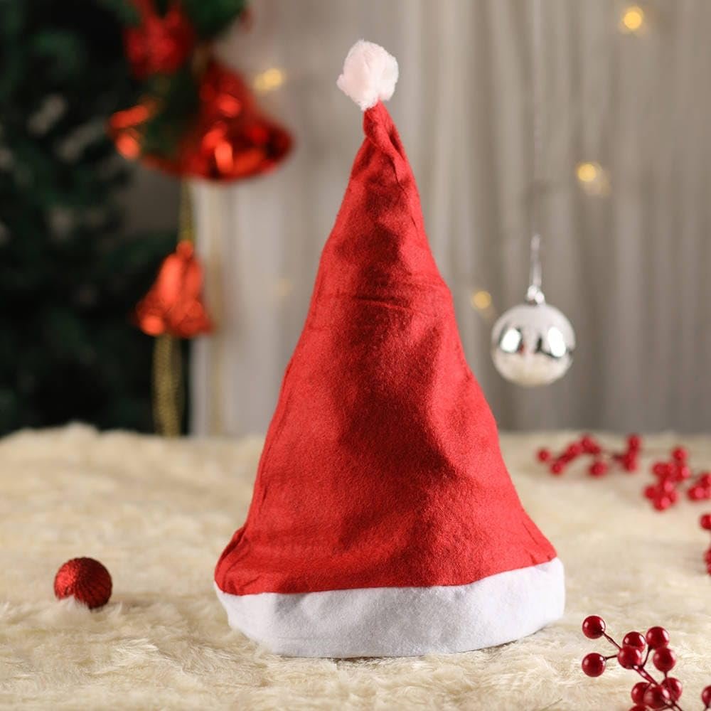 PoPo Toys 2 Pcs Santa Claus Hat for Youth | Christmas Caps for Boys & Girls, Santa Claus Cap, Santa Hat for Young Kids, Christmas Caps – Red Size Youth