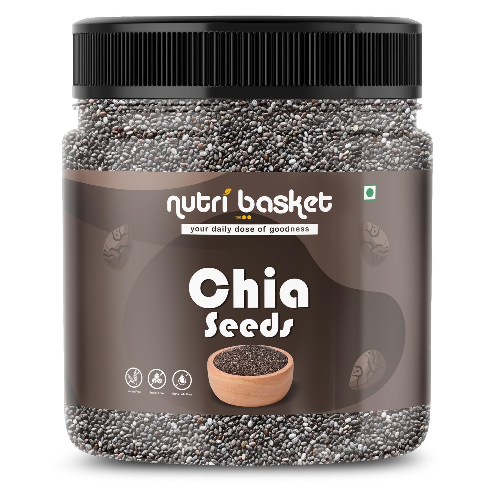 NUTRIBASKET Premium Raw Chia Seeds Jar Pack | Omega 3 and Fibe Seeds Rich in Calcium, Protein & Fibre JAR PACK
