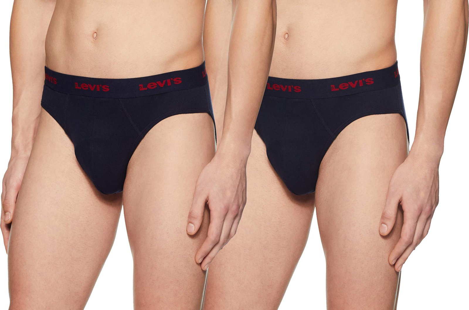 Levi's 002 Classic Brief for Men | 100% Pure Cotton | Solid | Durable Comfort | Breathable Men's Underwear | Anti-roll Waistband | Extra Supportive Gusset | Dual Layer 3D Pouch | Pack of 2