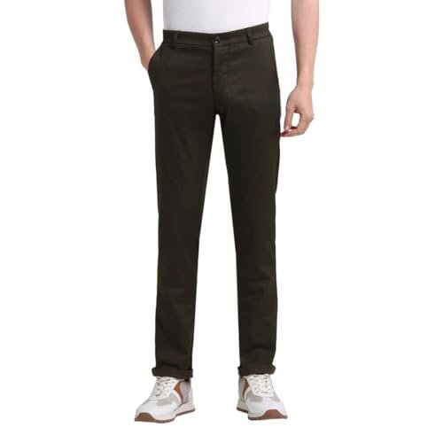 Arrow Men's Printed Slim Fit Acrylic Casual Trouser