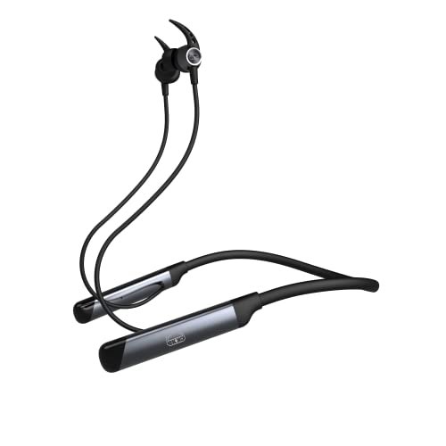 Ekko Unplug N04 Bluetooth in Ear Neckband Earphones, 50 Hours Playback Time, 10 mm Speaker Size, Quick Charging, Noise Cancellation, Twin Connect (Black)