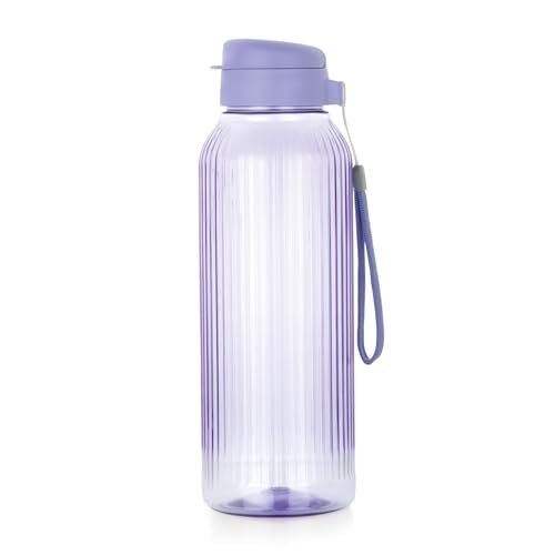 ATTRO Linear 1.5 L BPA-Free Plastic Water Bottle with Leak-Proof Flip-Top Cap, Easy to Carry Nylon Strap and Stylish Color for Daily Hydration- Purple