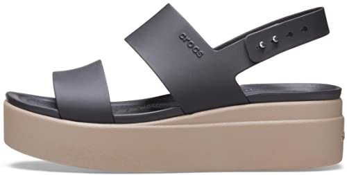 Crocs Women Black/Mushroom Brooklyn Wedge 206453-07H-W9