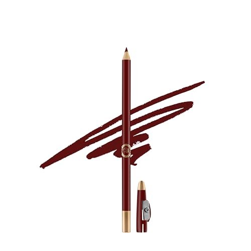 Colors Queen Eye Liner & Lip Liner Pencil Enriched with Vitamin A & E | Bold & Matte Lip Liner, Highly Pigmented Lip Liner Pencil with Sharpener (23 – Cherry Red)