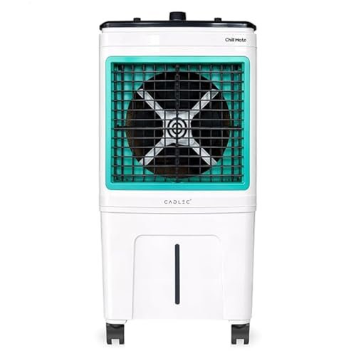 Cadlec ChillMate 50L Personal Air Cooler For Home, High Speed Fan with Powerful Air Throw, Inverter Compatible, Anti-Bacteria Honeycomb Pad with Ice Chamber, 3 Year Warranty | White