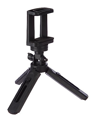 Amazon Basics Portable & Flexible Mini Tripod with Mobile Holder & 360 Degree Ball Head, for Smart Phones, Compact Cameras, GoPro, Ideal for Shoots, Live Streams, and Video Calls (27 cm)