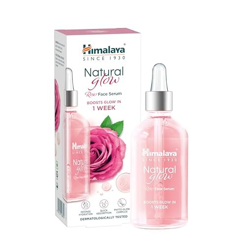 Himalaya Natural Glow Rose Face Serum | with 5% Rose Extract 5% Niacinamide & Hyaluronic Acid | Boosts Skin Glow in 1 Week | Plumper Softer Skin | Dermatologically Tested | 30ml