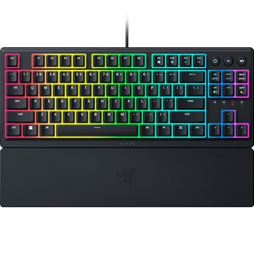 Razer Ornata V3 Tenkeyless – Low Profile Gaming Mechanical Membrane Wired Keyboard-Black-RZ03-04880100-R3M1
