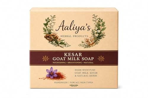 Aaliya’s Herbal Products Kesar Goat Milk Soap, Nourishing, Brightening, Natural, Handmade, for All Skin Types
