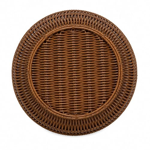 Decorative Handwoven Basket for Bread, Fruits & Vegetable Storage Durable Round Rattan Basket for Kitchen, Dining & Cafe Serving Purpose