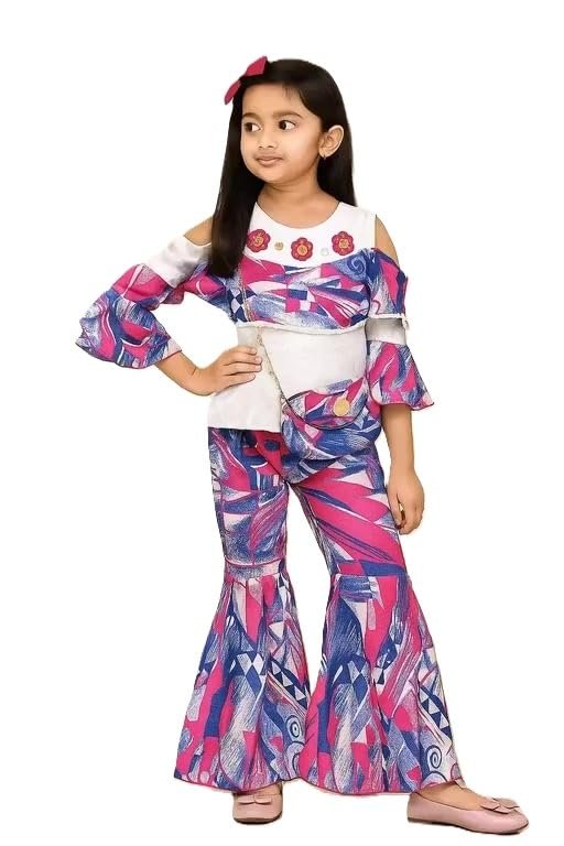 CHRYSANTHEM Adorable Baby Top & Bottom Set | Printed Casual pink 6-7 years