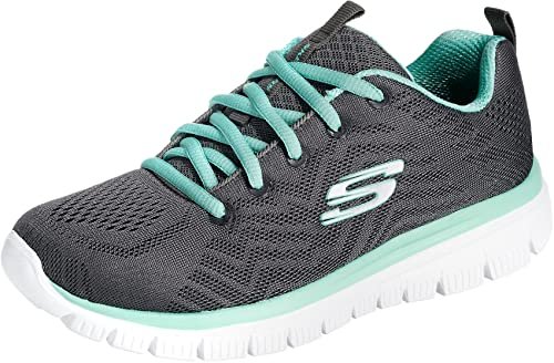 Skechers Women Graceful-Get Connected Charcoal/Green Sneakers-4 UK/India (37 EU) (7 US) (12615-CCGR)